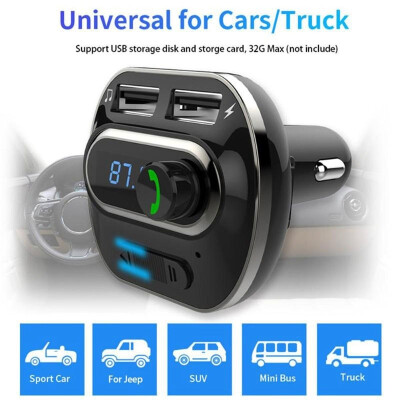 

2 USB Cars Wireless Bluetooth Kit FM Transmitter Charger Radio Hands Free Phone