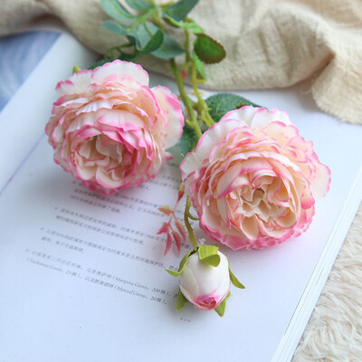 

Artificial Fake Western Rose Flower Peony Bridal Bouquet Wedding Home Decor MR