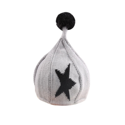 

Autumn Winter Casual Fashion Newborn Baby Five-pointed Star Embroidered Knitted Hat Kid Toddler Cute Cap