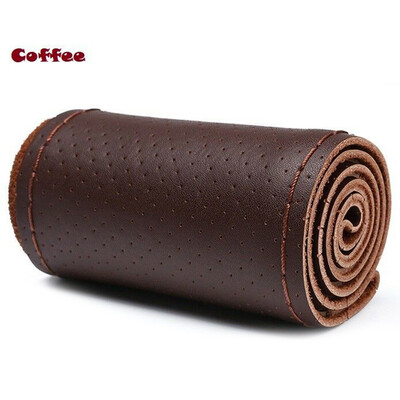 

PU Leather Car Steering Wheel Cover Hand-Stitch With Sewing Needle Thread 38CM