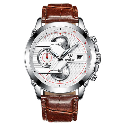 

Cadisen Watch Men Sport Chronograph Clock Quartz Wristwatch Business Waterproof Watch Men