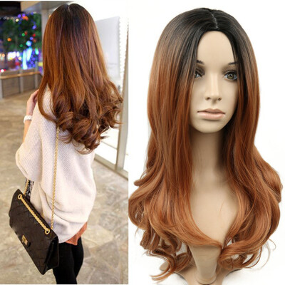 

Gobestart Women Natural Gradient Wig Long Curly Hair Synthetic Wig Fashion Costume Wigs