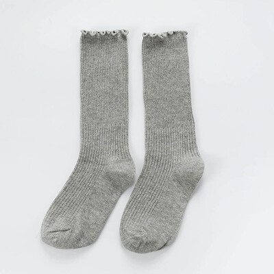 

Autumn Girls Baby Fashion Casual Sock Flower Selvedge Cotton Socks Keep Warm Loose Socks