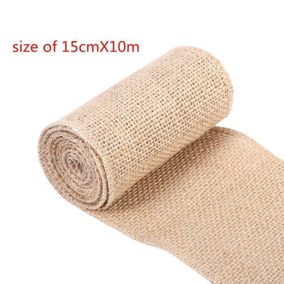 

Toponeto 10M Vintage Table Runner Jute Burlap Hessian Ribbon Wedding Party Craft Decor