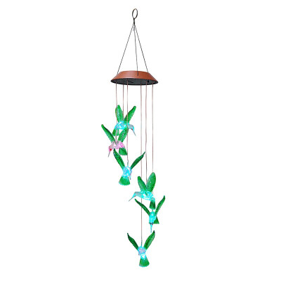 

Outdoor LED Solar Lamp Hummingbirds dragonfly Wind Home Garden Decor Solar Light Solar Powered Color-Changing Wind Chime Light