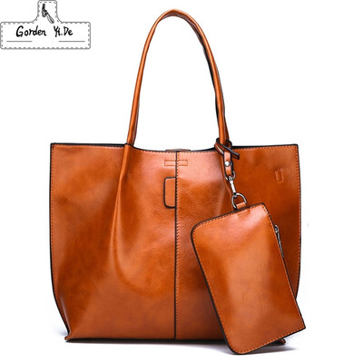 

Retro Women Shoulder Bag 2pcsset Handbag PU Leather Handbag Women Bags Designer High Quality Large Capacity Tote Bag