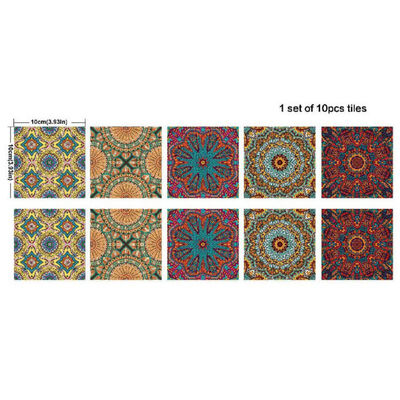 

10pcs Diy Tiles Stickers 3d Retro Vintage Flowers Bathroom Kitchen Toilet Decoration Wall Stickers Waterproof Pvc Decals Sticker