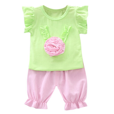 

Baby Girl Clothes Set Cute Flowe Short Sleevesshort Set For Baby Boy Summer Casual Clothing Outfits