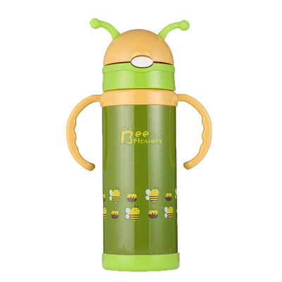 

350ML Straw Cartoon Water Bottle Insulation Cartoon Water Bottle Stainless Steel Kids Camping Drinking Bottle