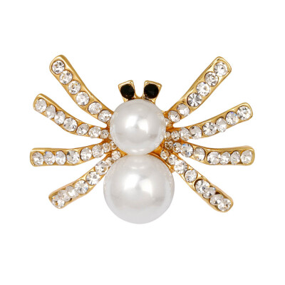 

High-quality Spider Pearl Brooch Pin Fashion Metal Jewelry Wedding Party Accessories Unisex Charm Gift