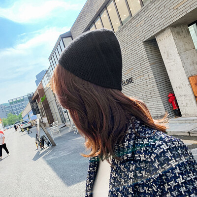 

Empty top woolen hat childrens winter net red personality fashion student Korean version versatile letter new knitting cap