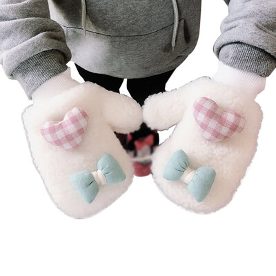 

Toddler Baby Gloves Thicken Girls Boys Full Finger Winter Warmer Knitted Mittens Bowknot Cute Gloves