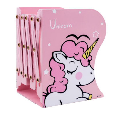 

Cute Unicorn Telescopic Metal Bookshelf Hollow Air Folding Holder Christmas Birthday Party Holiday Gift