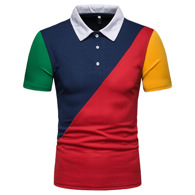 

Toponeto Fashion Mens Casual Mixing Colour Slim Fit Short Sleeve Sports Shirt Top Blouse