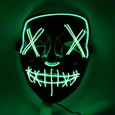 

Festival Accessories Halloween LED Light Up Mask Blood Flashing Light Scary Full Face Cover For Masquerade Cosplay Costume Party