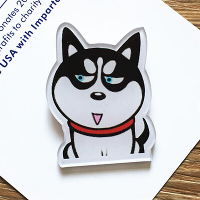 

Fashion Hot Funny Charm Cute Cartoon 1pcs Animal Husky Pet Acrylic Collar Pins Badge Corsage Acrylic Badge Cute Cat Dog