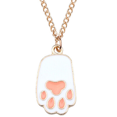 

Cute Animal Pendant Rabbit Necklaces Gold Chains Paw for Women Girls