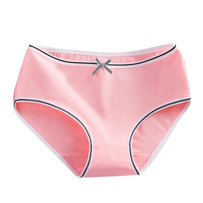 

2019 Womens Briefs Comfortable Cotton Mid-waist Lingerie Lace Japanese Girl Candy Color Underwear