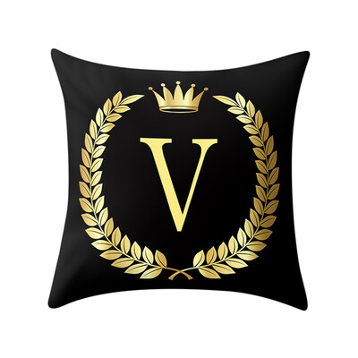 

〖Follure〗Pillow Cover Black&Gold Letter Pillowcase Sofa Cushion Cover Home Decor