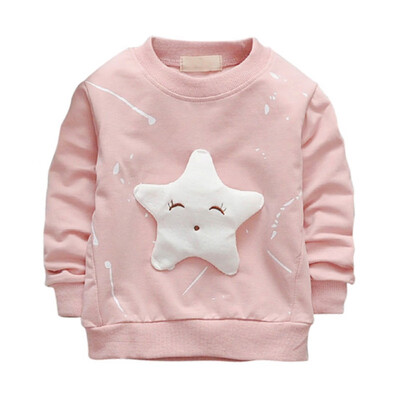 

Fashion Children Cartoon Long Sleeved T-shirt all-match Korean Star Girl Jacket Direct Foreign Trade New