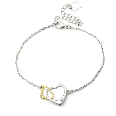 

Fashion double Heart charm love hearts intertwined women jewelry bracelets