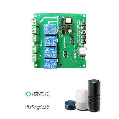 

eWeLink 4CH AC85-250V RF 433MHz 4 Gang WiFI Switch 3 Working Modes InchingSelf-LockingInterlock WiFi Smart Switch Compatible wit
