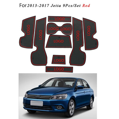 

9PCSSet Car Gate Slot Mat Replacement for Jetta 2013-2017 Anti-slip Door Pad Rubber Cup Groove Mat Decor