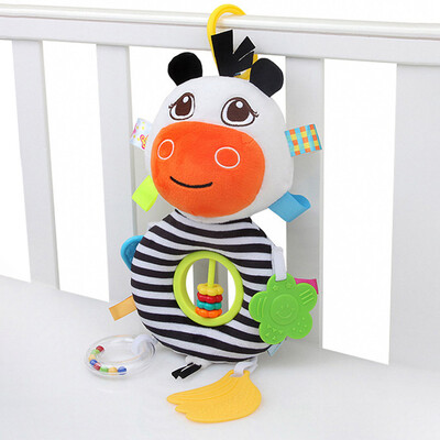 

Siaonvr Baby Music Baby Rattle Plush Teether Baby Carriage Hanging Bell Toy Doll