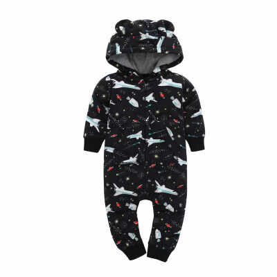 

2019 winter Baby Girl Boy clothes infants romper pajamas fleece baby jumpsuit hooded baby fox clothing toddler boys warm clothes