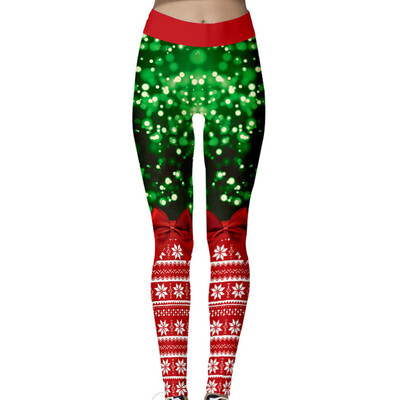 

Yeleo Trosetry Womens Christmas Snowflake Deer Cat Printed Pants Xmas Stretch Leggings