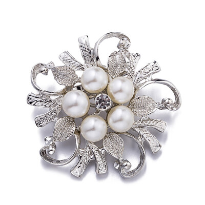 

Brooches For Women Vintage Imitation Pearl Brooch Female Jewelry Collar Flower Leaf Broches Pins