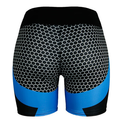 

New Women Patchwork Elastic Sporting Yo-ga Shorts Stretch High Waist Bandage Workout Fitness Dry Quick Short Pants