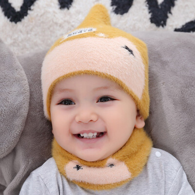 

2pcs Infant Star Design Cute Beanies Kids Winter Baby Hat Scarf Set Girls Boys Warm Caps Children Bonnet Photograph Props