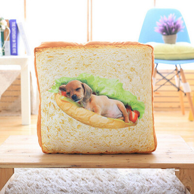 

Toponeto Toast Bread Slice Cushion Simulation Cat Pet Mat Cat Toy Pet Supplies