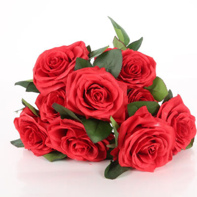 

9 Pcs Elegant France Rose Artificial Flowers Wedding Supplies Fake flowers Simulation Plant Decoration Floral