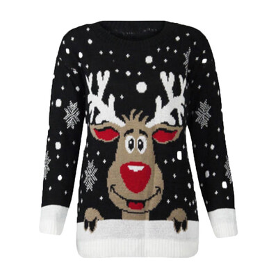 

Gobestart Women Christmas Reindeer Printed O-Neck Long Sleeve Sweatshirt Tops Blouse