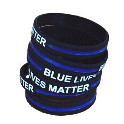 

1 PC The United States Blue Bar Silicone Bracelet Bracelet BLUE LIVES MATTER