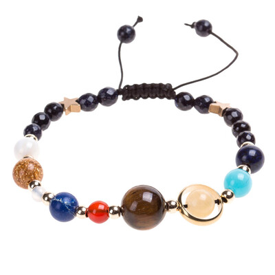 

Universe Galaxy Solar System Eight Planets Bracelet Weaving Elasticity Bracelet Unisex Pair Bracelet Hot Gift