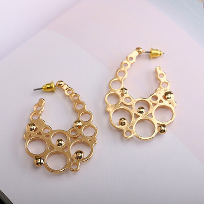 

BigSmall Circle Imitation Pearl Earring Gold Metal Round Earrings For Women Wedding Gifts Circle Earrings