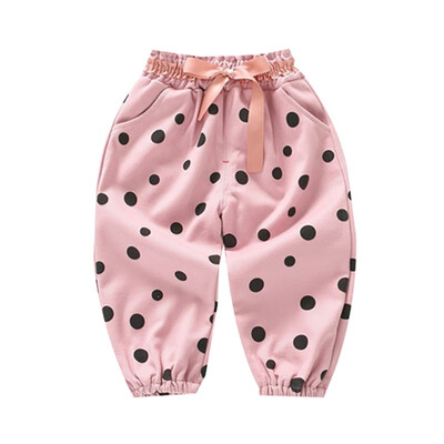

Wear Autumn Baby Girls Clothes Kids Pants Dot Polka Bow Casual Trousers Princess Long Pant