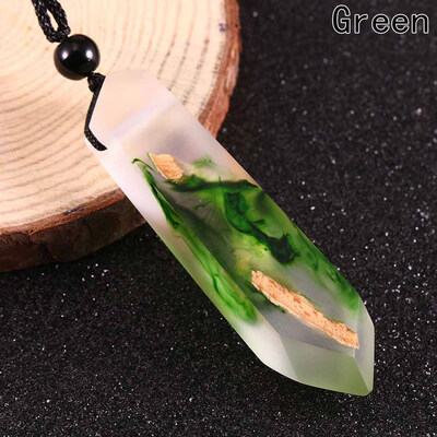 

Resin Wood Colorful Pendant Handmade Necklace Rope Unisex Jewelry