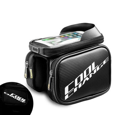 

Cycling Bicycle Waterproof Frame Front Tube Bag Touch Screen Phone Holder Black
