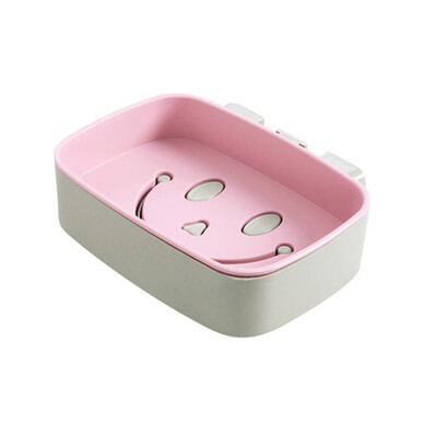

Toponeto Smile Face Wall-Mounted Soap Holder Bathroom Storage Box Drain Soap Dish Sucker