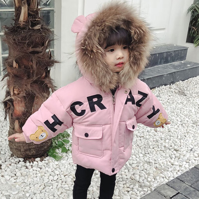 

Jacket For Girls Winter Kids Jacket Children Girl Letter Hooded Warm Outerwear Coat Girls Clothes 2019 New Infant Down Parkas