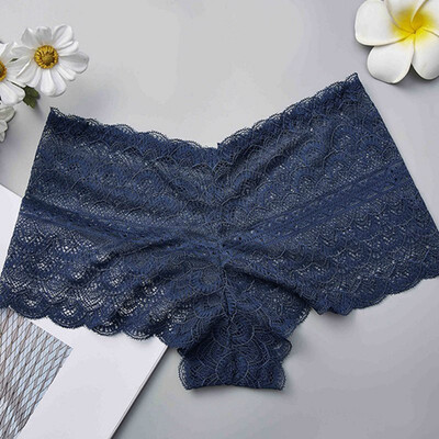 

Sexy Lace Transparent Sheer Porno Underwear Women Lingerie Solid Comfy for Panties Lacy Womens Color Boyshort Pouch With