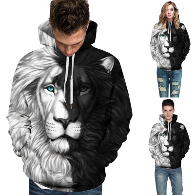 

Tailored Women Men Couples Print Long Sleeve Hoodie Sweatshirt Pullover Tops