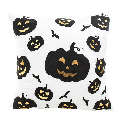 

Halloween Pillowcase Bronzing Hot Silver Pillow Cover White Spider Cushion Cover Home Sofa Decor