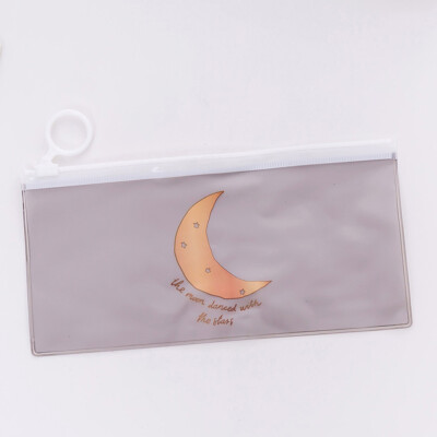 

Available Cute Small Fresh Ring Flat Pull Bag Translucent Storage Pencil Bag For School Office Supplies