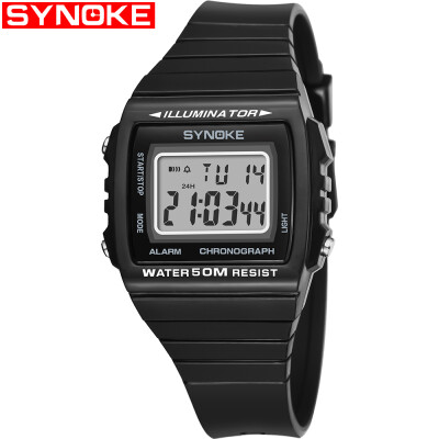 

SYNOKE 9708 Sport Watch Fashion Watch LED Digital Alarm Luminous Stopwatch Timing Waterproof Sport Band