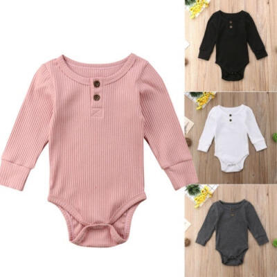 

Infant Newborn Baby Boy Girl Long Jumpsuit Romper Bodysuit Cotton Clothes Outfit